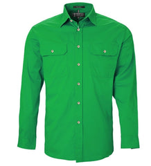 Pilbara Mens Open Front Long Sleeve Shirt [Col:Cobalt Siz:XL]