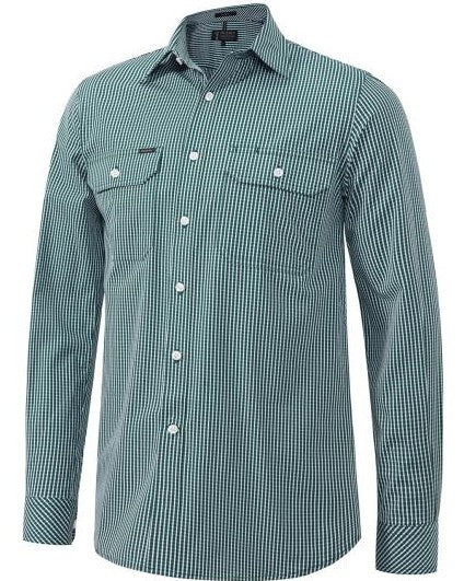 Mens L/S Shirt Dual Pockets RMPC008 RMPC009 [Col:Red/Navy/White Siz:S]