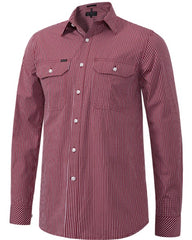 Mens L/S Shirt Dual Pockets RMPC008 RMPC009 [Col:Red/Navy/White Siz:S]