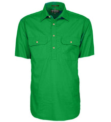 Pilbara Mens Closed Front Short Sleeve Shirt [Col:Emerald Siz:3XL]