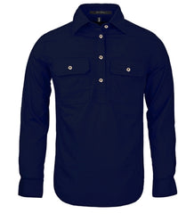 RM300CF Womens Pilbara Closed Front L/S Shirt [Col:Navy Siz:6]