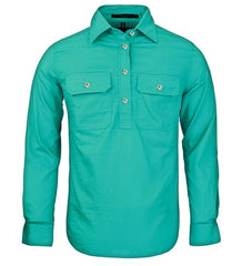 Pilbara Womens Closed Front Long Sleeve Shirt [Col:Jade Siz:10]