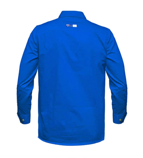 Ladies CF Australian Cotton Closed Front L/S Shirt RMPCAC02 [Col:Cobalt Blue Siz:10]