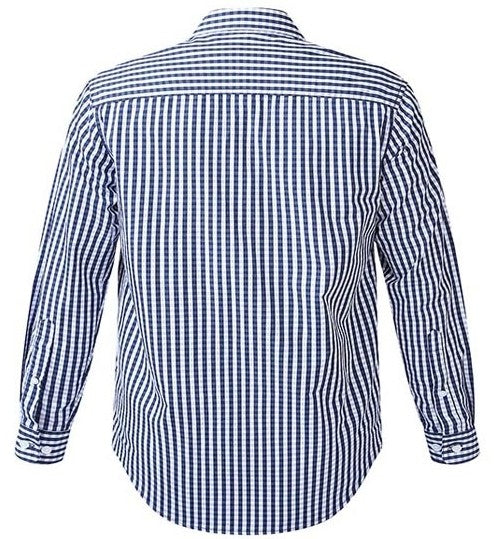Pilbara Men's Check Long Sleeve Shirt [Col:Blue-White Check Siz:S]