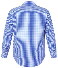 Pilbara Men's Check Long Sleeve Shirt [Col:Blue-White Check Siz:S]