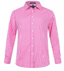 Pilbara Ladies Check L/S Shirt RMPC003 [Col:Blue-White Check Siz:12]