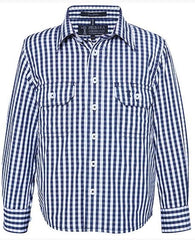 Pilbara Kids Long Sleeve Shirt RMPC001 [Col:Navy-White Check Siz:Y0]