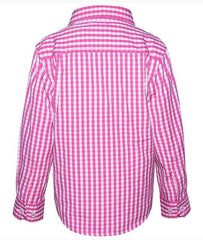 Pilbara Kids Long Sleeve Shirt RMPC001 [Col:Navy-White Check Siz:Y5-6]