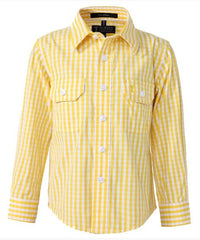 Pilbara Kids Long Sleeve Shirt RMPC001 [Col:Navy-White Check Siz:Y7-8]