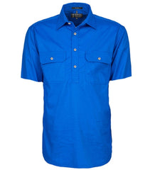 Pilbara Mens Closed Front Short Sleeve Shirt [Col:Diesel Siz:L]