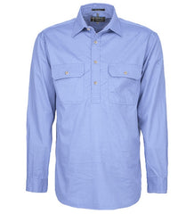 Mens Pilbara Closed Front L/S Shirt [Col:Pale Blue Siz:2XL]