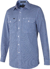 Pilbara Mens Y/D Check, Dual Pocket Long Sleeve Shirt [Col:Maroon/Navy/White Siz:S]
