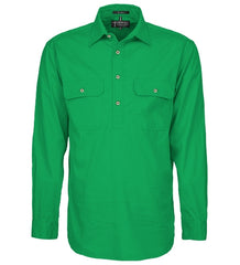 Pilbara Womens Closed Front Long Sleeve Shirt [Col:Kelly Green Siz:14]
