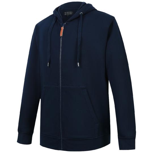 Pilbara Mens Classic Zip Through Fleece Hoodie [Col:Gunmetal Blue Siz:XS]