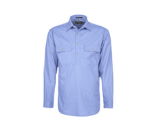 Pilbara Womens Closed Front Long Sleeve Shirt [Col:Pale Blue Siz:8]