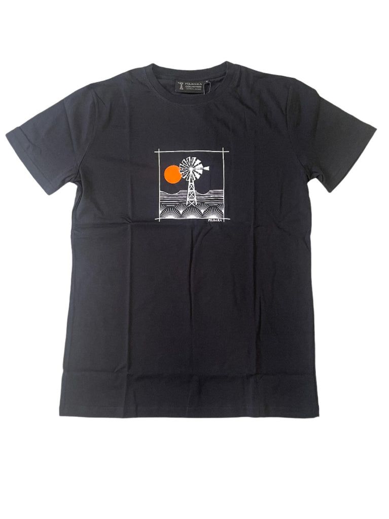 Pilbara Mens T-Shirt Short Sleeve - Black [Siz:S]