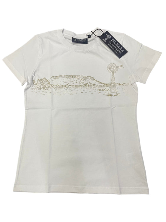 Pilbara Womens T-Shirt Short Sleeve - White [Siz:8]