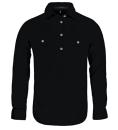 Pilbara Womens Closed Front Long Sleeve Shirt [Col:Black Siz:18]