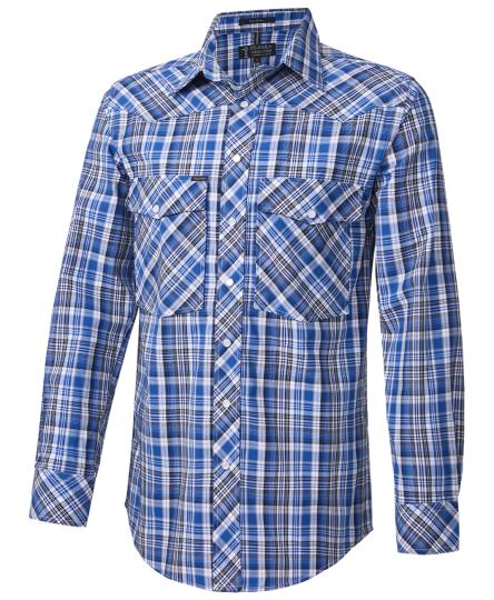 Pilbara MEN'S Western Snap Button L/S Shirt [Col:Red-Black-White Siz:M]