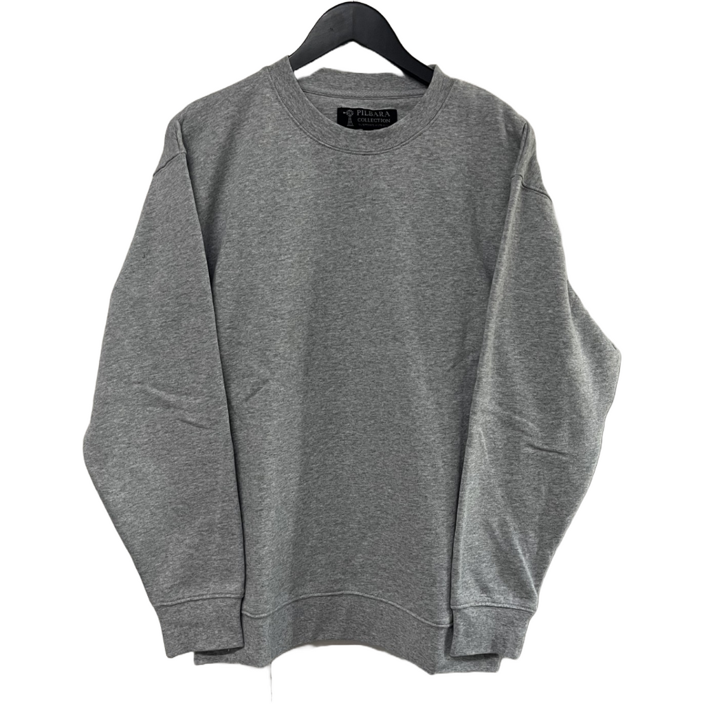 Pilbara Men's Crew Neck Fleece Pullover [Col:Grey Marle Siz:S]