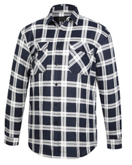 Pilbara Mens Flannelette Open Front Shirt [Col:Green/Black Siz:6XL]
