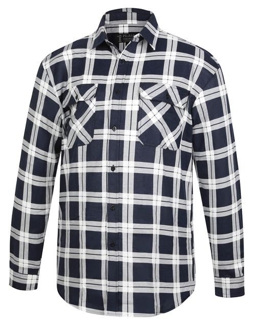 Pilbara Mens Flannelette Open Front Shirt [Col:Green/Black Siz:6XL]