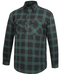 Pilbara Mens Flannelette Shirt C/F [Col:Green/Black Siz:XS]