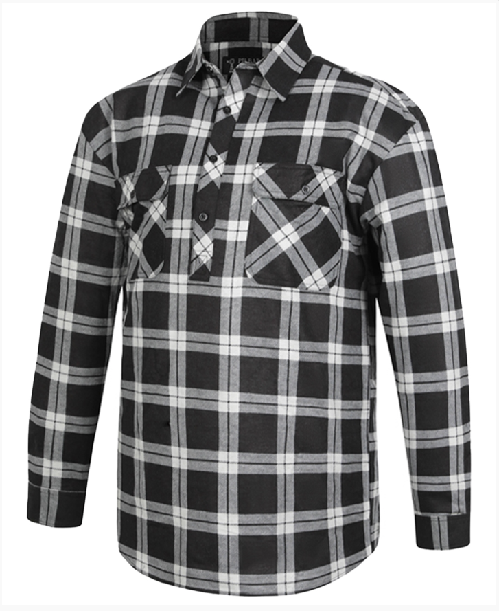 Pilbara Mens Flannelette Shirt C/F [Col:Green/Black Siz:XS]