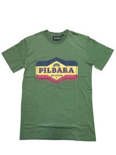 Pilbara Mens Oil Can T-Shirt [Col:Light Olive Siz:S]