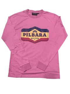 Pilbara Mens Oil Can Long Sleeve T-Shirt - Cardinal [Siz:S]