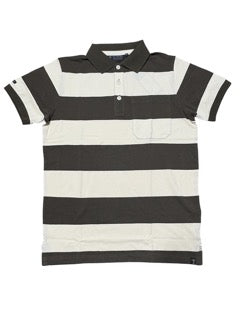 Pilbara Mens Y/D Striped Pocket Polo [Col:Scour-Olive Siz:S]