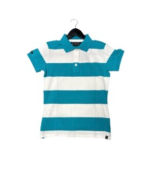 Pilbara Womens Classic Striped Polo [Col:Cardinal/White Siz:8]