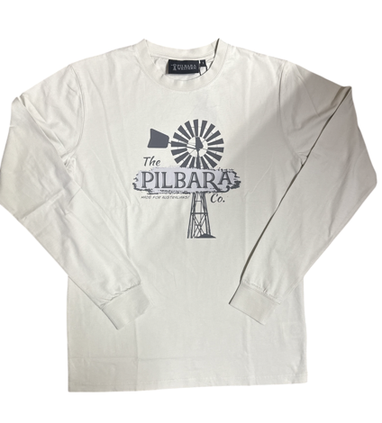 Pilbara Mens L/S T-Shirt - Moonbeam [Siz:S]