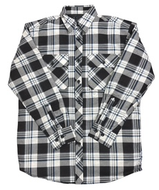Pilbara Men's Quilted Flannelette Open Front Shirt [Col:Red/Charcoal/White Siz:XS]