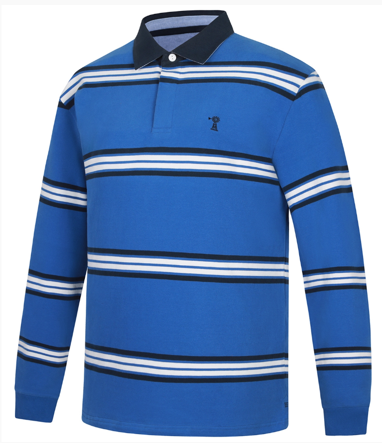 Pilbara Mens Rugby Jersey [Col:Galaxy Blue-Navy-White Siz:S]