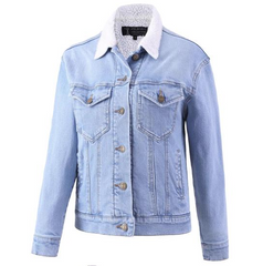 Pilbara Womens Lauren Sherpa-lined Jacket [Col:Light Indigo Siz:8]