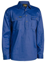 Bisley Closed Front Cotton Drill Shirt BSC6433 [Col:Royal Siz:2XL]