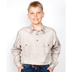 Boys Lachlan Workshirt 30303 [Col:Chilli Siz:10-12]