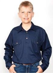 Boys Lachlan Workshirt 30303 [Col:Chilli Siz:6-7]