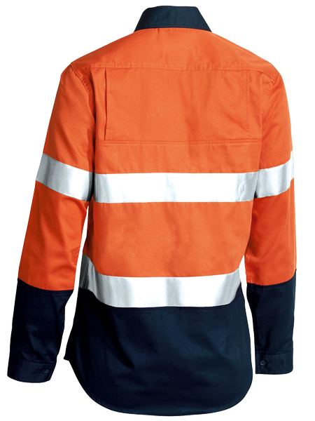 Bisley Womens Taped Hi Vis Cool Lightweight Drill Shirt [Siz:12]