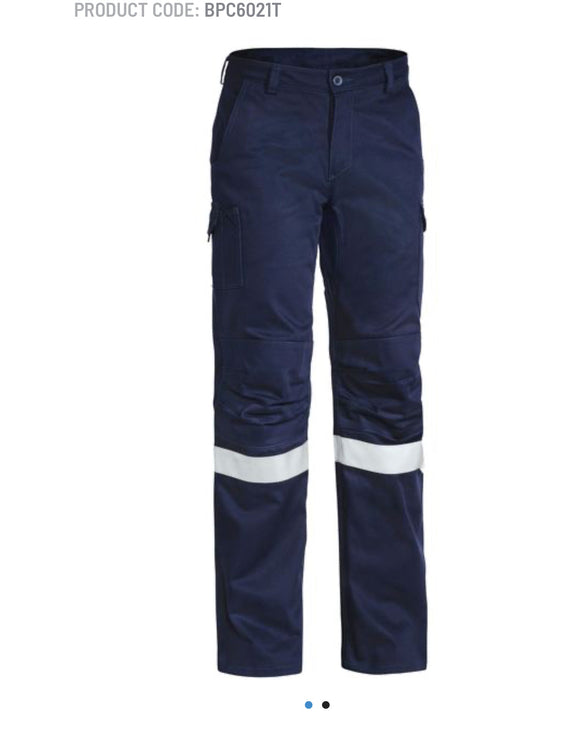 Bisley Mens Cargo Pant Taped BPC6021T [Col:Navy Siz:97S/38S]