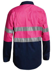 Taped Hi Vis Cool Lightweight Shirt BS6896 [Col:Pink/Navy Siz:M]