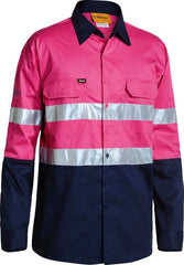 Taped Hi Vis Cool Lightweight Shirt BS6896 [Col:Pink/Navy Siz:M]