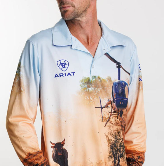 Ariat Adult Uniset Fishing Shirt - Helimuster [Siz:XS]