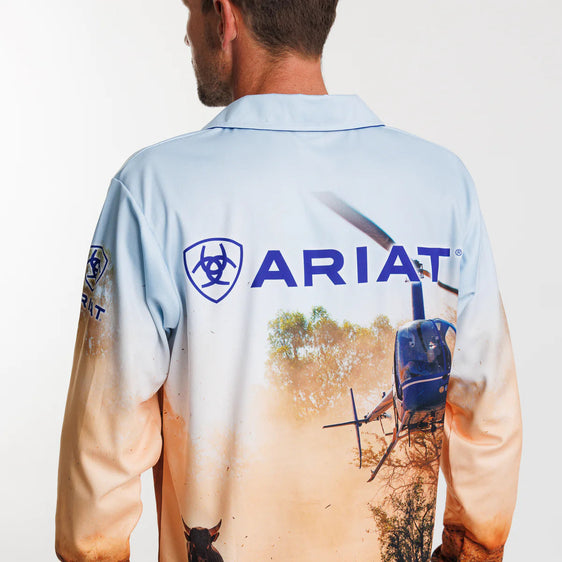 Ariat Adult Uniset Fishing Shirt - Helimuster [Siz:S]