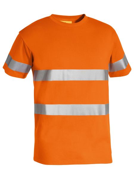 Bisley Mens Taped Hi Vis Cotton T-shirt [Col:Yellow Siz:XL]