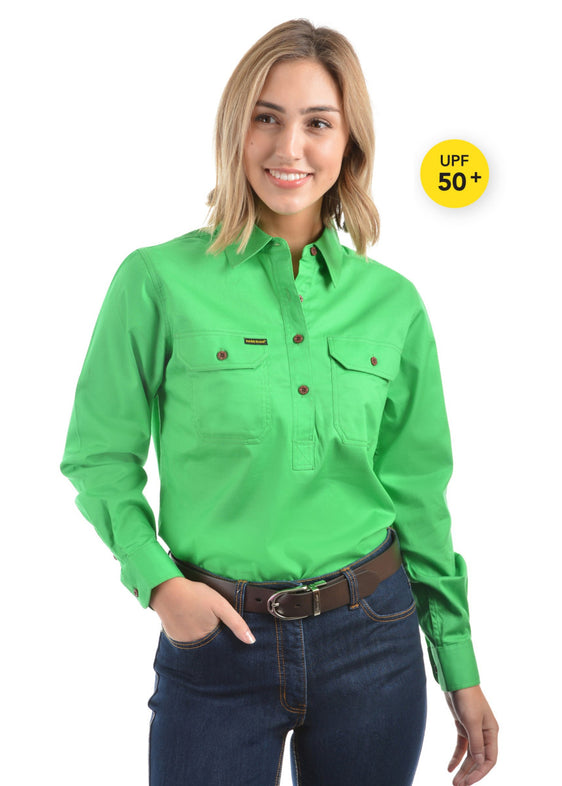 Hard Slog Womens Light Cotton Workshirt H/PLKT [Col:Royal blue Siz:20]
