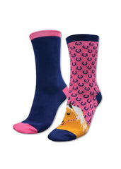 Kids Homestead Socks - Twin Pack [Col:Pink Siz:9-3]