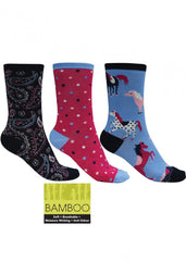 Thomas Cook Bamboo Socks 3-Pack [Col:Pink Multi Siz:8-11]