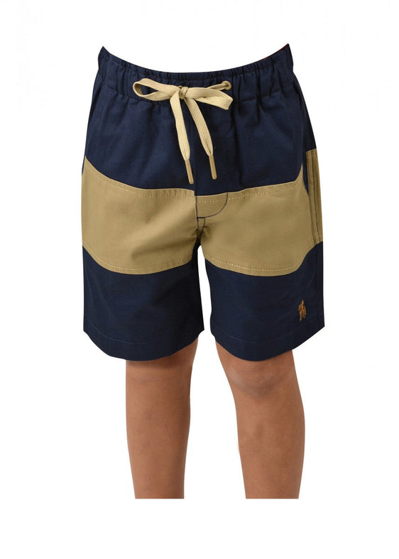 Boys Dean Splice Short [Col:Navy/Sand Siz:2]